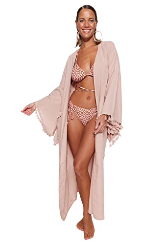 Trendyol Damen Beige Kimono & Caftan Relaxed, 38 von TRENDYOL