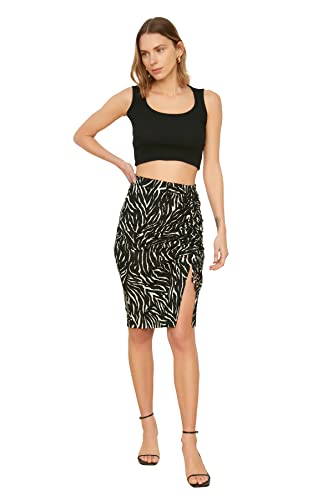 TRENDYOL Damen Schwarzer Shutter Detaillierter Gestrickter Rock Skirt, Schwarz, L EU von TRENDYOL