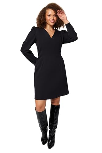 Trendyol Damen Bodycon Fitted Woven Plus Size Dress Kleid, Black, 42 von TRENDYOL