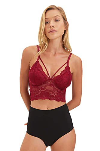 Trendyol Damen Burgundy Lacy Bralet Bra, Burgundy, M EU von TRENDYOL