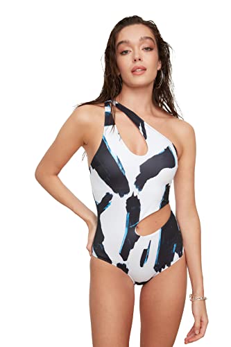 Trendyol Damen Colour Detailed With Abstract Pattern Cut-out One Piece Swimsuit, Multi Color, 42 EU Trendyol Damen Colour Detailed With Abstract Pattern Cut-out One Piece Swimsuit, Multi Color, 42 EU von TRENDYOL