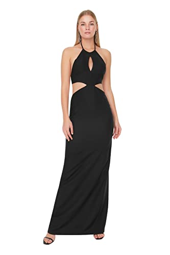 Trendyol Damen Dekollette-Abendkleid & Abschlusskleid Kleid, Schwarz, 62 von TRENDYOL