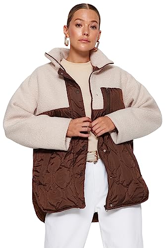 Trendyol Damen Farbblock Plus Size Mäntel von TRENDYOL