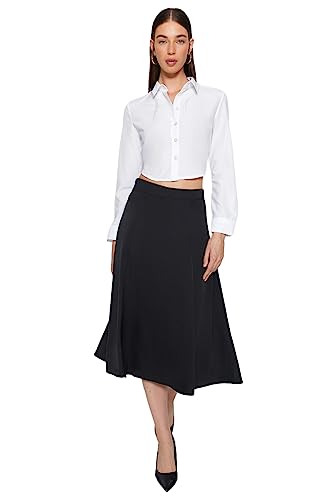 Trendyol Damen Flared Woven Skirt Baby Rock, Black, 36 von TRENDYOL