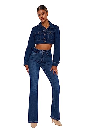 Trendyol Damen Gerade Fackel Hohe Taille Jeans von TRENDYOL