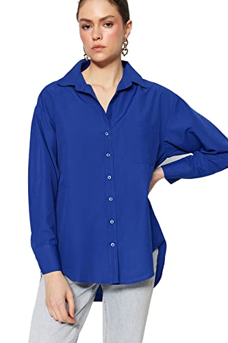 Trendyol Damen Gerade Lange Ärmel Plus Size Hemd von TRENDYOL