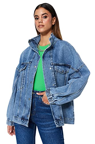 Trendyol Damen Gerade Lange Ärmel Plus Size Jacke von TRENDYOL