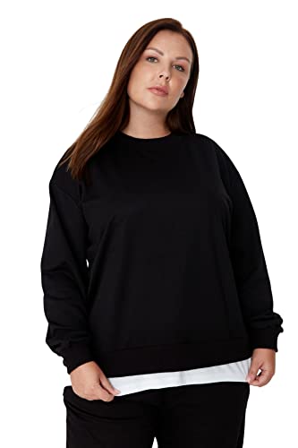 Trendyol Damen Gerade Lange Ärmel Plus Size Sweatshirt in Plus Size von TRENDYOL