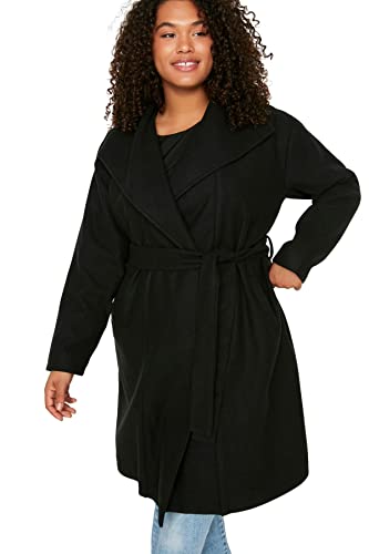 Trendyol Damen Gerade Lange Ärmel Regulär Mantel in Plus Size von TRENDYOL