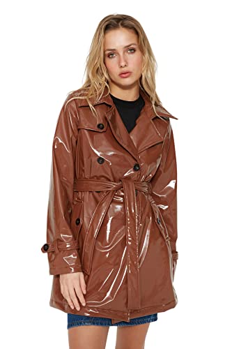 Trendyol Damen Gerade Lange Ärmel Regulär Regenmantel von TRENDYOL