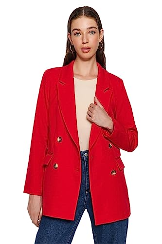 Trendyol Damen Gerade Lange Ärmel Übergröße Blazerjacke von TRENDYOL