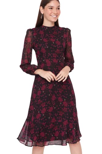 Trendyol Damen Gerade Midi Lange Ärmel Tag Nacht Regulär Kleid von TRENDYOL