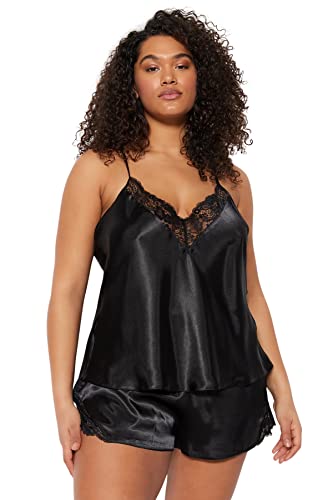 Trendyol Damen Gerade Mit Hosenträgern Freizeitkleidung Regulär Pyjama-Set in Übergröße von TRENDYOL