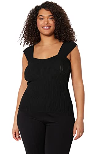 Trendyol Damen Gerade Null-Ärmel Tailliert Bluse in Plus Size von TRENDYOL