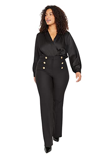 Trendyol Damen Gerade Regulär Hohe Taille Hosen in Plus Size von TRENDYOL