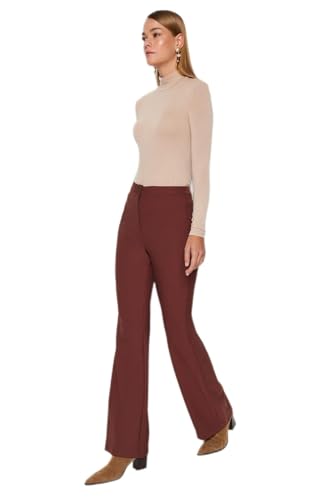 Trendyol Damen Gerade Weites Bein Hohe Taille Hose von TRENDYOL