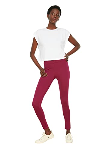 Trendyol Damen High Waist Knitted Tights Leggings, Dark Purple, XL EU Trendyol Damen High Waist Knitted Tights Leggings, Dark Purple, XL EU von TRENDYOL