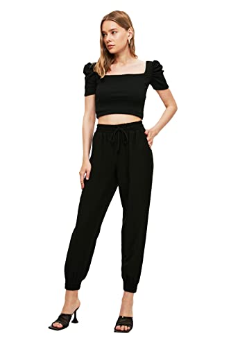 Trendyol Damen Jogger Trousers Pants, Schwarz, 42 EU von TRENDYOL