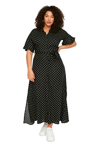 Trendyol Damen Maxi, schmale Passform, gewebt, Übergröße Kleid, Schwarz, 72 Größen von TRENDYOL