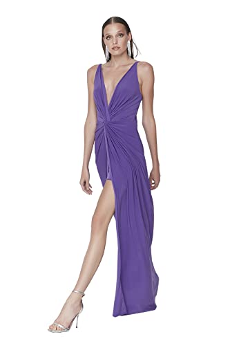 Trendyol Damen Maxi Shift Regular Evening & Prom Dress Kleid, violett, 64 von TRENDYOL