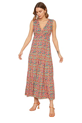 Trendyol Damen Maxi-Strickkleid in A-Linie, Normale Passform Kleid, Mehrfarbig, X-Large von TRENDYOL