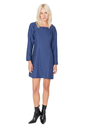 Trendyol Damen Mini A-line Regular Dress Kleid, Navy Blau, 36 von TRENDYOL