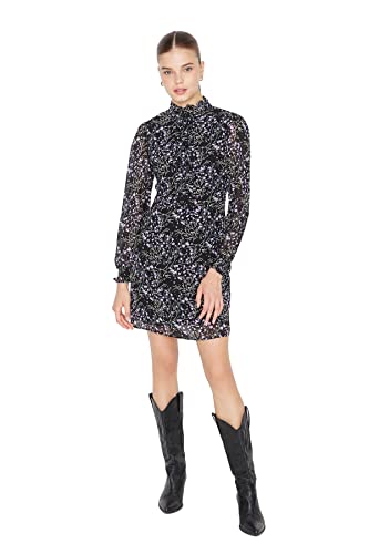 Trendyol Damen Mini Ruffle Hem Regular Dress Kleid, Multi-Color, 38 Trendyol Damen Mini Ruffle Hem Regular Dress Kleid, Multi-Color, 38 von TRENDYOL