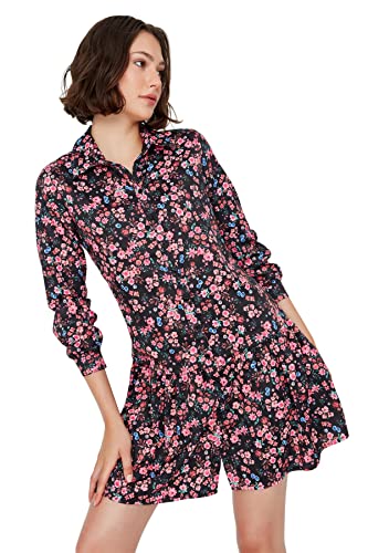 Trendyol Damen Mini Skater Regular Dress Kleid, Mehrfarbig, 38 von TRENDYOL