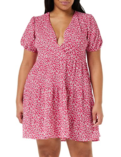 Trendyol Damen Mini Smock Regular Plus Size Dress Kleid, rot, 4XL Größen von TRENDYOL