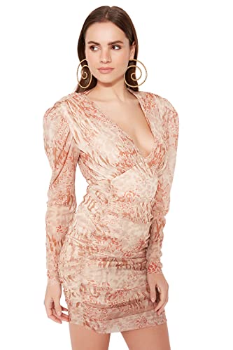 TRENDYOL Damen Trendyol Drapeli Tulle Cocktail Dress, Multi-color, 38 EU von TRENDYOL