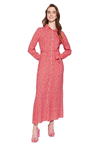 Trendyol Damen Pink-Shirt Dress Kleid-Rosa-Hemdkleid, 34 von TRENDYOL