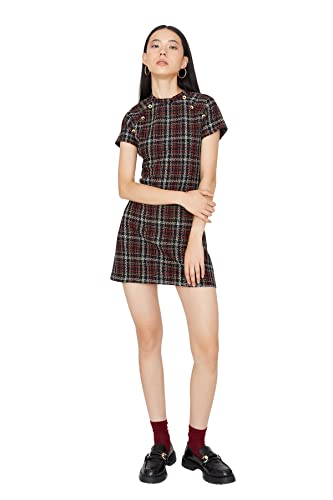 Trendyol Damen Regular A-Linie Rundhalsausschnitt Webstoff Kleid, Mint, 42 von TRENDYOL