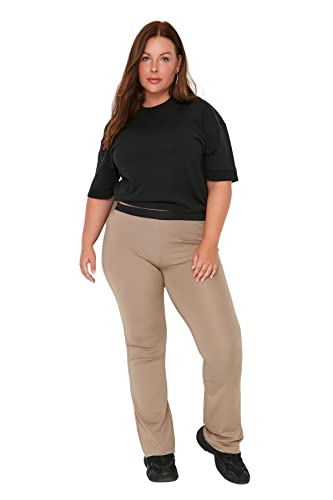 Trendyol Damen Regular Plus Size Jogginghose Trainingshose, Nerz Farbe, XL von TRENDYOL