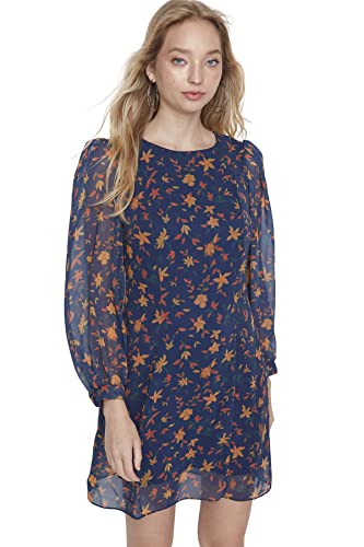 Trendyol Damen Regular Skater V-Ausschnitt Webstoff Kleid, Marineblau, 38 von TRENDYOL