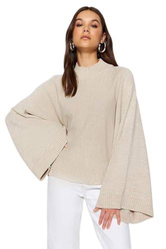 Trendyol Damen Regular fit Basic Standing Collar Knitwear Sweater Pullover, Rock, M von TRENDYOL