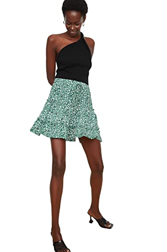 TRENDYOL Damen Flywheel Knitted Skirt. Skirt, Smaragdgrün, S EU von TRENDYOL