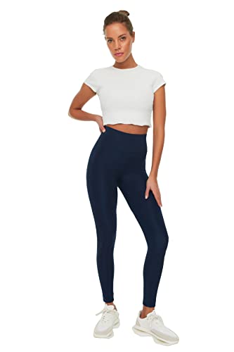 Trendyol Damen Sports Leggings With Navy Blue Push-up Yoga Pants, Navy, M EU von TRENDYOL