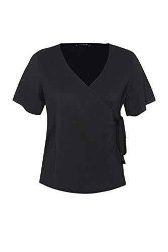 Trendyol Damen Strickbluse in Übergröße Hemd, Schwarz, 3XL von TRENDYOL