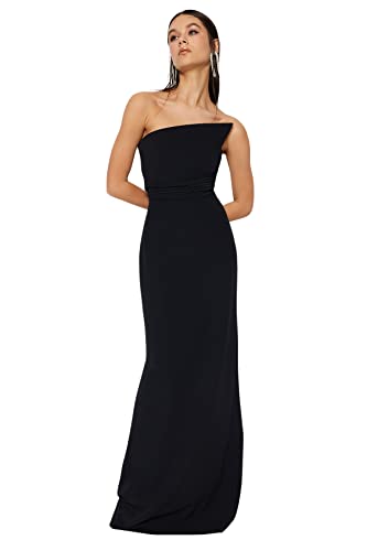 Trendyol Damen TPRSS23AE00228 Abendkleid und Abschlusskleid, Schwarz/Schiere Freude, 38 von TRENDYOL