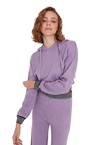 Trendyol Damen Thmaw23kz0002/Lila Sweatshirt, violett, M von TRENDYOL