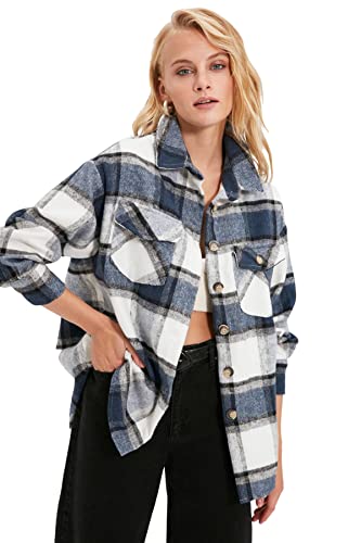 Trendyol Damen Trendyol s kariertes Hemd Shirt, Multi Color, 34 von TRENDYOL