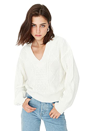 Trendyol Damen Twoaw23kz01030/Ekru Sweatshirt, Natur, M von TRENDYOL