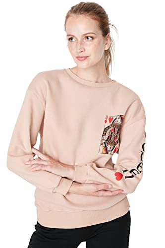 Trendyol Damen Twoaw23sw00192/Bej Sweatshirt, beige, 42 von TRENDYOL