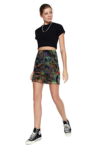 Trendyol Damen Woman Mini A-line Fitted Knit Skirt Baby Rock, braun, 44 von TRENDYOL