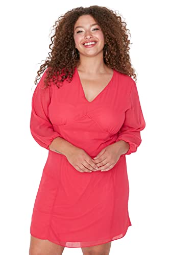 Trendyol Damen Woman Mini Bodycon Rundhalsausschnitt Gestrickt Kleid, Blue, 48 von TRENDYOL