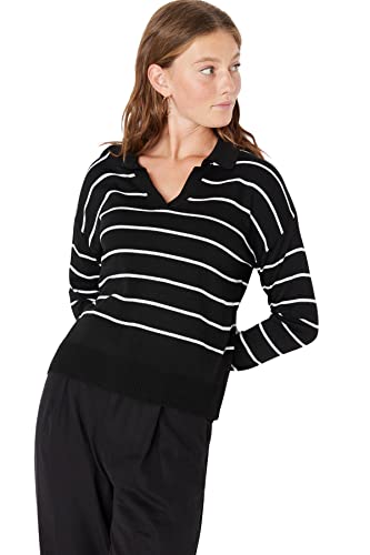 Trendyol Damen Woman Regular Standard Polo Neck Knitwear Sweater, Black, S Pullover, Schwarz, S von TRENDYOL