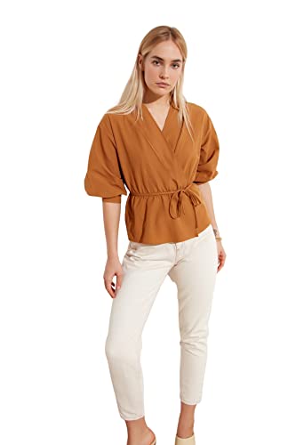 Trendyol Damen TWOSS21BZ0287 Blouse, Kamel, 36 von TRENDYOL
