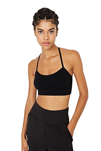 Trendyol Damen Woman Sportswear Crop Round Collar Knit Sports Bra BH, Schwarz, M von TRENDYOL