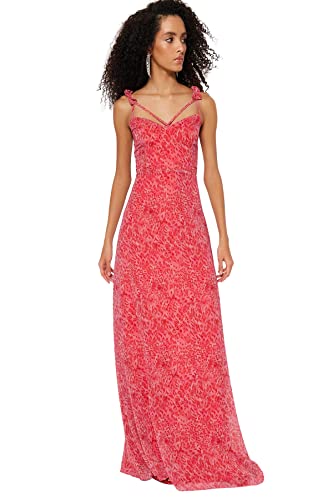 Trendyol Damen Women A-line Fitted Woven Evening Dress A-Linie tailliertes gewebtes Abendkleid, Very Colorful, 64 von TRENDYOL