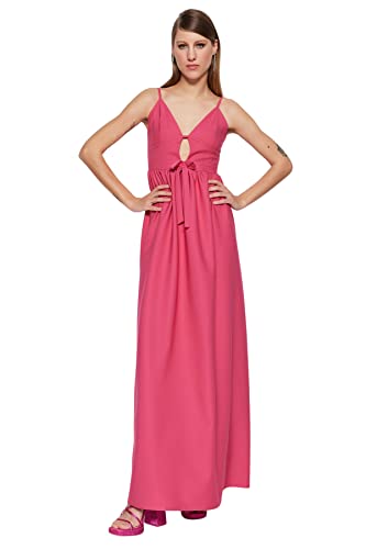 Trendyol Damen Women A-line Woven Evening Dress A-Linie Regular Fit gewebtes Abendkleid, Fuchsia, s von TRENDYOL